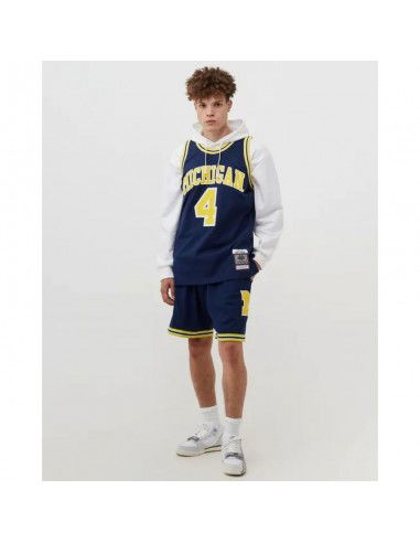Mitchell Ness NCAA Swingman Road Jersey Michigan1991 Chris Webber SMJY4437UMI91CWEASBL