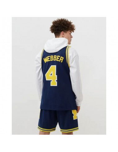 Mitchell Ness NCAA Swingman Road Jersey Michigan1991 Chris Webber SMJY4437UMI91CWEASBL