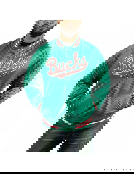 Mitchell & Ness Ανδρικό Μπουφάν Πράσινο. STJKMG18013-MBUDKGN