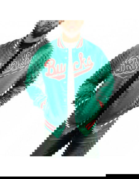 Mitchell & Ness Ανδρικό Μπουφάν Πράσινο. STJKMG18013-MBUDKGN