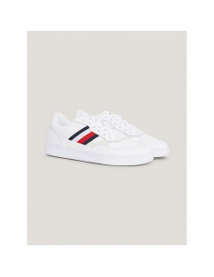 Tommy Hilfiger Court Cupsole Retro Ανδρικά Sneakers Λευκά FM0FM04828-YBS