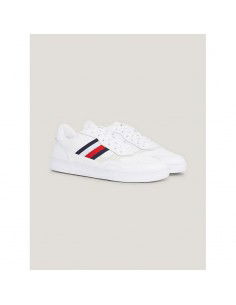 Tommy Hilfiger Court Cupsole Retro Ανδρικά Sneakers Λευκά FM0FM04828-YBS