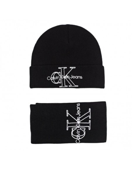 Calvin Klein Unisex Σετ με Σκούφο Πλεκτό σε Μαύρο χρώμα K60K608858