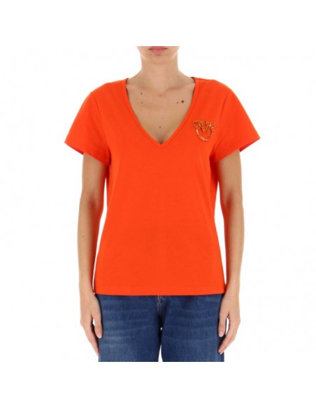Pinko Birds Γυναικείο T-shirt Πορτοκαλί 100372A0MA