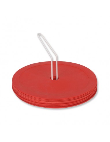 Playground disc 25cm 10 pcs on a red stand