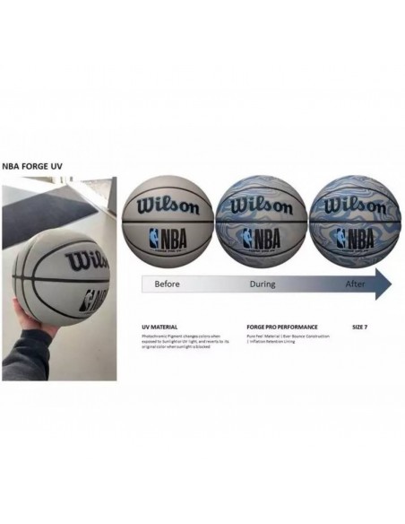 Wilson Forge Pro UV Μπάλα Μπάσκετ Indoor/Outdoor WZ2010801XB