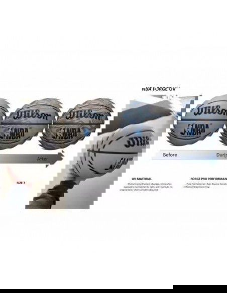 Wilson Forge Pro UV Μπάλα Μπάσκετ Indoor/Outdoor WZ2010801XB