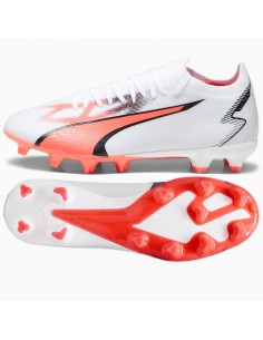 Puma Ultra Match FG/AG 107347-01 Χαμηλά Ποδοσφαιρικά Παπούτσια με Τάπες Λευκά