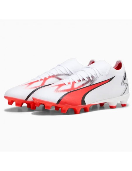 Puma Ultra Match FG/AG 107347-01 Χαμηλά Ποδοσφαιρικά Παπούτσια με Τάπες Λευκά
