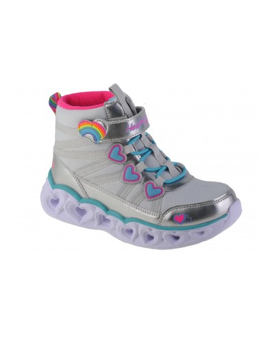 Skechers Heart Παιδικές Μπότες με Φωτάκια Ασημί 302668L-SMLT