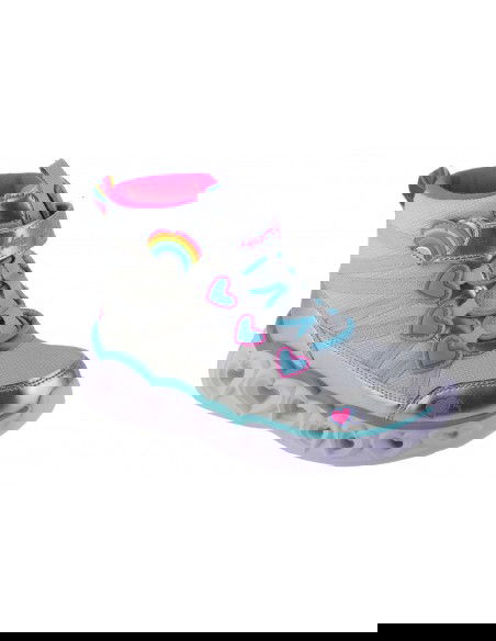 Skechers Heart Παιδικές Μπότες με Φωτάκια Ασημί 302668L-SMLT