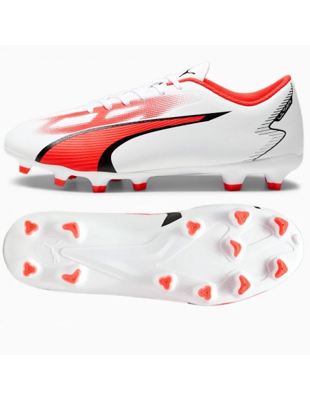 Puma Ultra Play FG/AG 107423-01 Χαμηλά Ποδοσφαιρικά Παπούτσια με Τάπες Λευκά