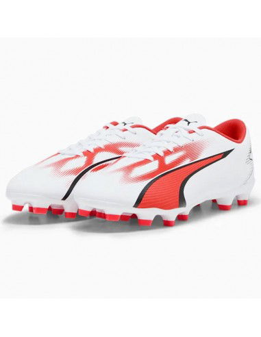 Puma Ultra Play FG/AG 107423-01 Χαμηλά Ποδοσφαιρικά Παπούτσια με Τάπες Λευκά