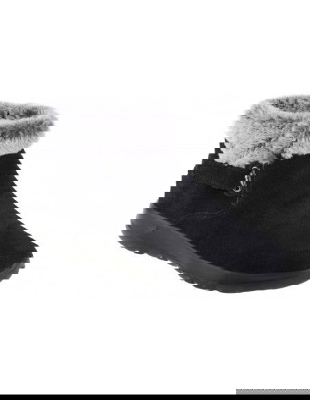 Skechers On The Go Suede Γυναικεία Μποτάκια με Πλατφόρμα & Γούνα Μαύρα 144041-BKGY