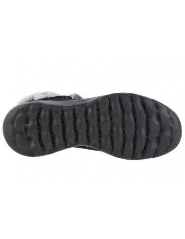 Skechers On The Go Suede Γυναικεία Μποτάκια με Πλατφόρμα & Γούνα Μαύρα 144041-BKGY