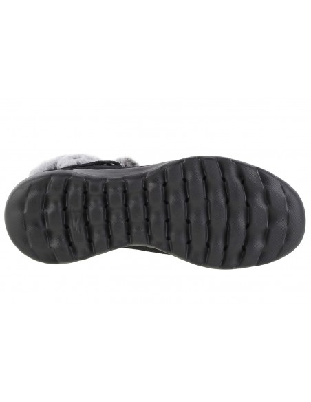 Skechers On The Go Suede Γυναικεία Μποτάκια με Πλατφόρμα & Γούνα Μαύρα 144041-BKGY