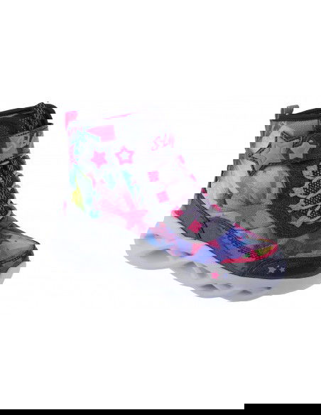 Skechers Sweer Starz Παιδικά Μποτάκια με Σκρατς & Κορδόνια Πολύχρωμα 302690L/NVMT