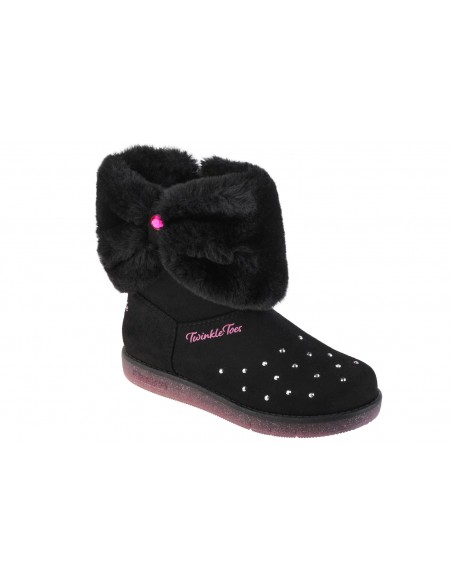 Skechers Glitzy Glam Cozy Παιδικά Μποτάκια Μαύρα 314851L-BLK