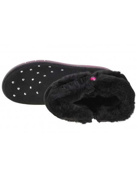 Skechers Glitzy Glam Cozy Παιδικά Μποτάκια Μαύρα 314851L-BLK