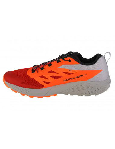 Salomon Sense Ride 5 L47046200 Ανδρικά Αθλητικά Παπούτσια Trail Running Lunar Rock / Shocking Orange / Fiery Red