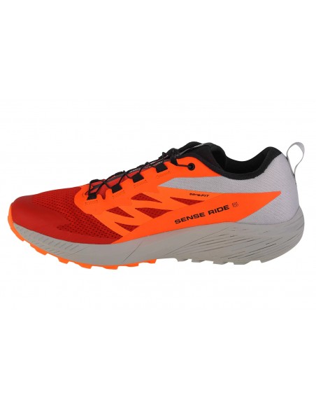 Salomon Sense Ride 5 L47046200 Ανδρικά Αθλητικά Παπούτσια Trail Running Lunar Rock / Shocking Orange / Fiery Red