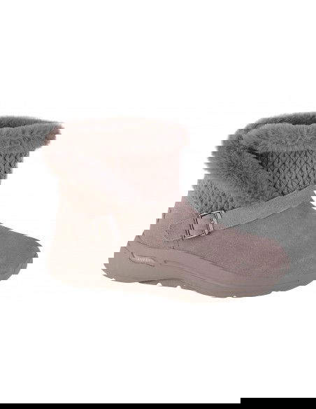 Skechers Go Walk Suede Γυναικεία Μποτάκια με Πλατφόρμα & Γούνα Ροζ 144422-DKTP
