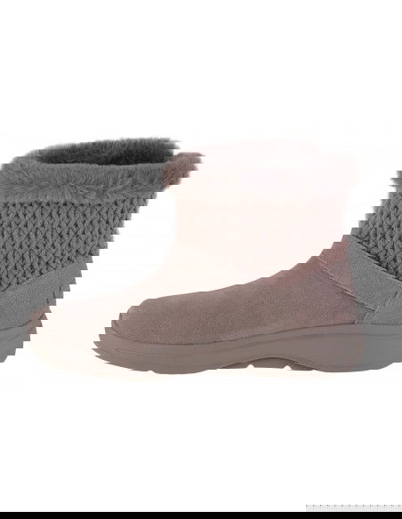 Skechers Go Walk Suede Γυναικεία Μποτάκια με Πλατφόρμα & Γούνα Ροζ 144422-DKTP