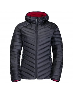 Jack Wolfskin Κοντό Γυναικείο Puffer Μπουφάν για Χειμώνα Γκρι 1207101-1388