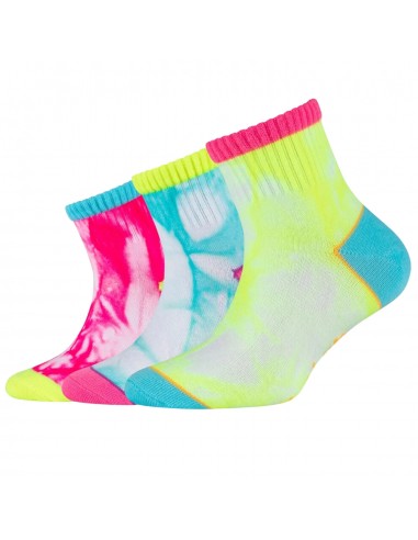 Skechers 3PPK Girls Casual Fancy Tie Die Socks SK410761001