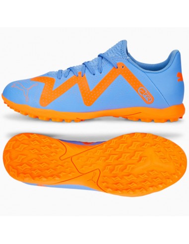 Puma Future Play TT 107191-01 Χαμηλά Ποδοσφαιρικά Παπούτσια με Σχάρα Blue Glimmer / Puma White / Ultra Orange