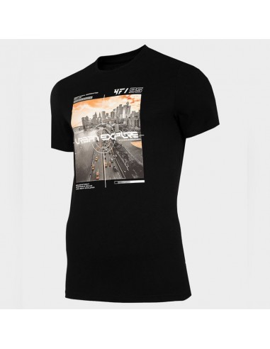 4F Ανδρικό T-shirt Μαύρο με Στάμπα H4L22-TSM011-20S