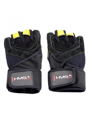 Gym gloves Black Yellow HMS RST01 XXL
