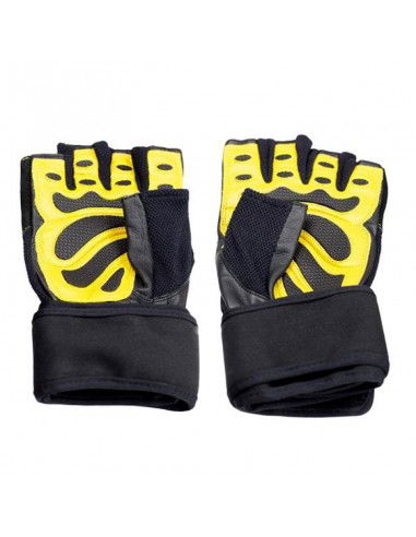Gym gloves Black Yellow HMS RST01 XXL