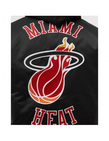 Mitchell Ness NBA Heavyweight Satin Jacket Miami Heat M OJBF3413MHEYYPPPBLCK