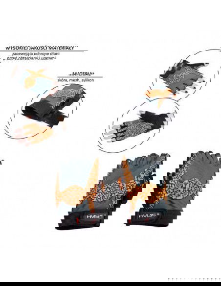 Gloves for the gym Oragne Gray W HMS RST03 rL