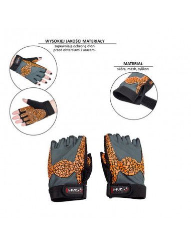 Gloves for the gym Oragne Gray W HMS RST03 rS