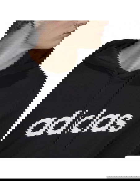 Men's adidas Essentials French Terry Linear Logo Hoodie black GK9064