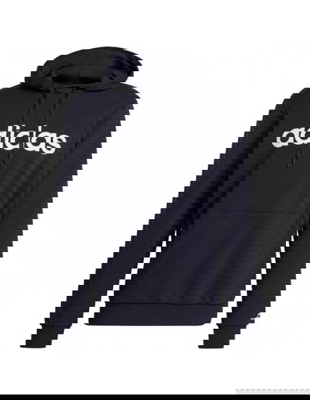 Men's adidas Essentials French Terry Linear Logo Hoodie navy blue GK9066