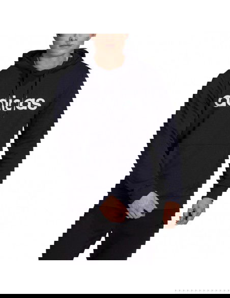 Men's adidas Essentials French Terry Linear Logo Hoodie navy blue GK9066