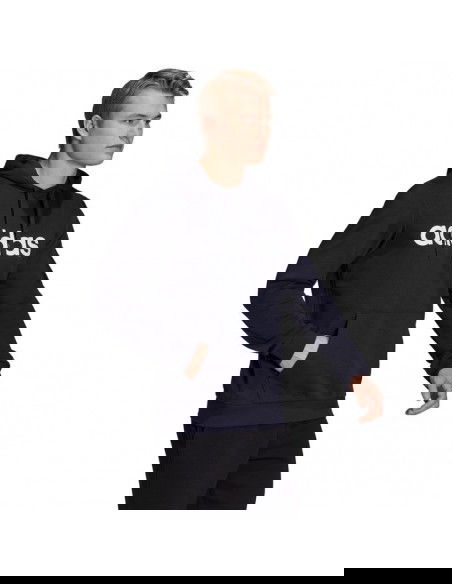 Men's adidas Essentials French Terry Linear Logo Hoodie navy blue GK9066