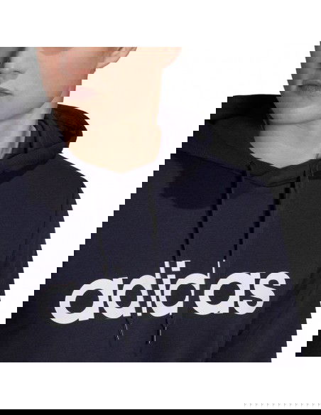 Men's adidas Essentials French Terry Linear Logo Hoodie navy blue GK9066