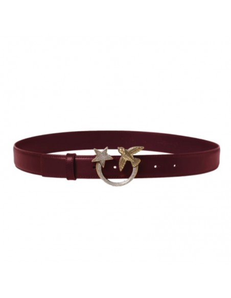 Pinko Love Birds Jewel Star H3 W 100125A111 burgundy belt