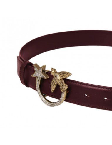 Pinko Love Birds Jewel Star H3 W 100125A111 burgundy belt