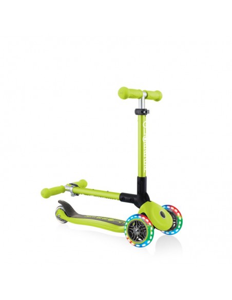 3wheel scooter Globber Foldable Lights Lime Green Jr 437106