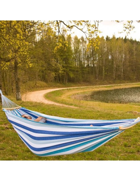 Garden hammock 2 people Luxe XXL 250x150 cm blue 1021201
