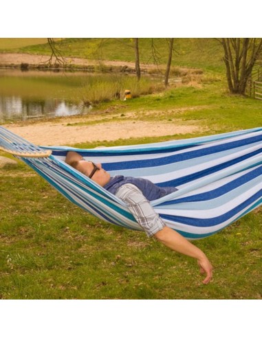Garden hammock 2 people Luxe XXL 250x150 cm blue 1021201
