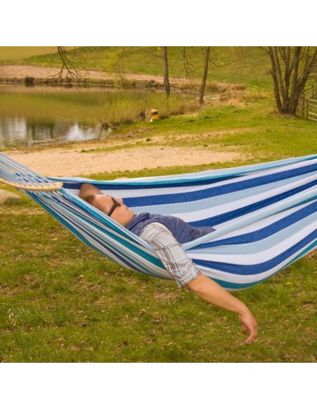 Garden hammock 2 people Luxe XXL 250x150 cm blue 1021201