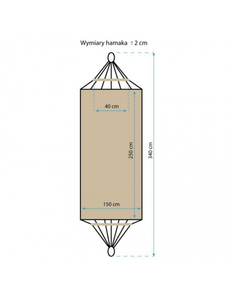 Garden hammock 2 people Luxe XXL 250x150 cm blue 1021201