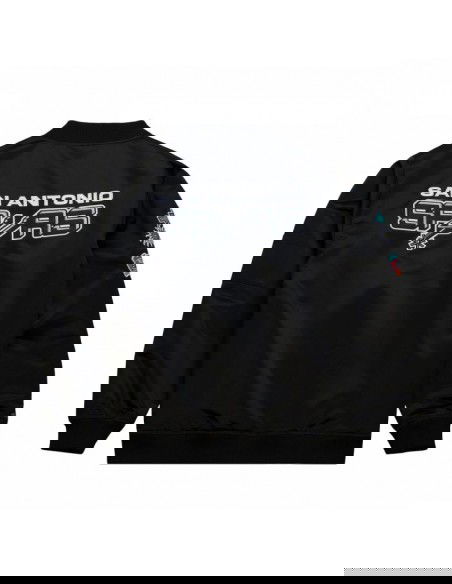 Mitchell Ness Lightweight Satin Bomber San Antonio Spurs M Jacket SJKT6599SASYYPPPBLCK