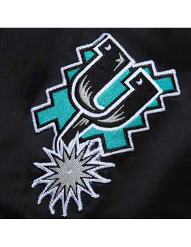 Mitchell Ness Lightweight Satin Bomber San Antonio Spurs M Jacket SJKT6599SASYYPPPBLCK